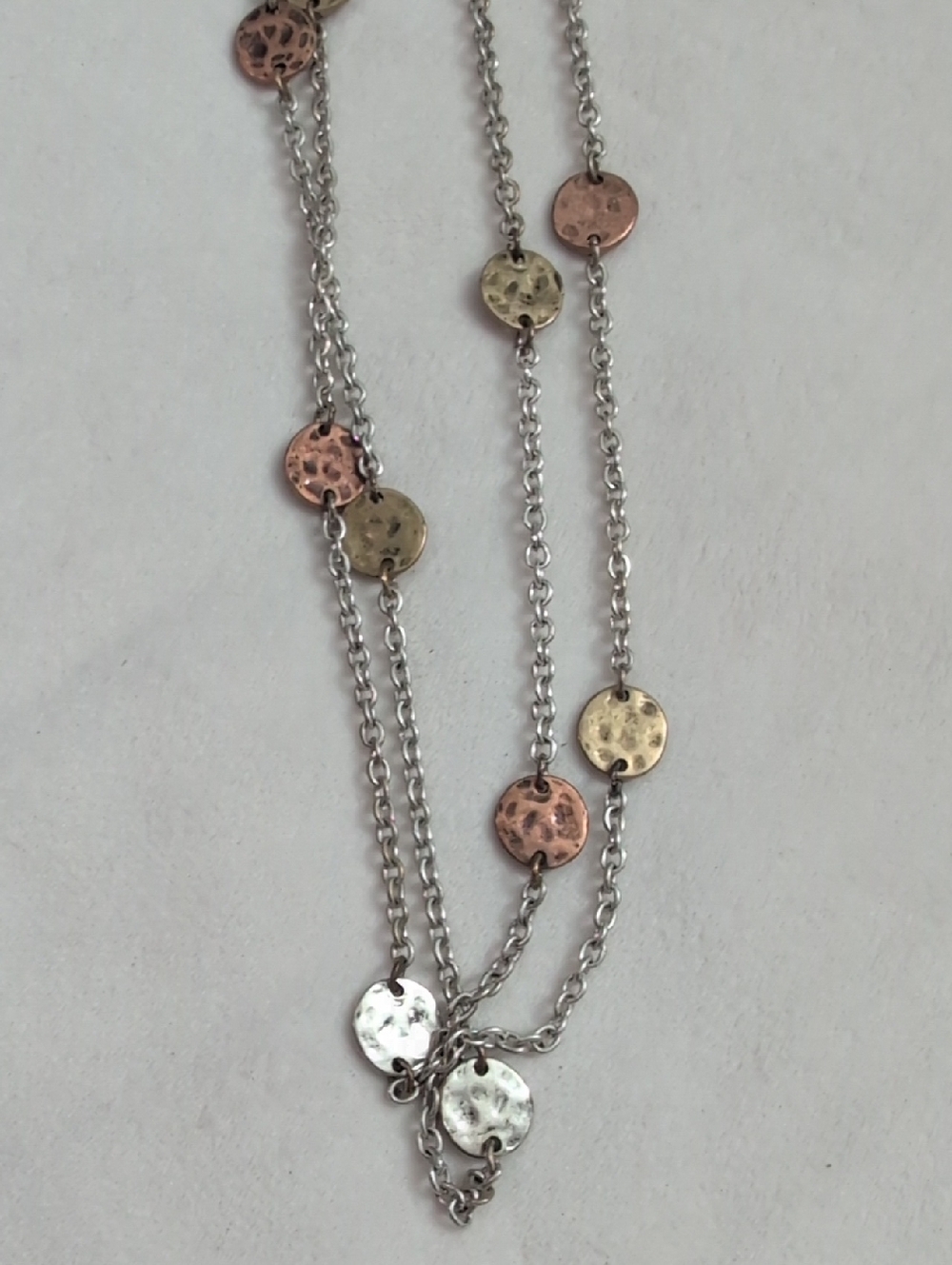 Layered Hammered Disc Necklace/Bracelet interchangeable.